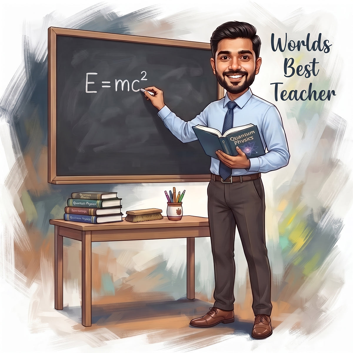 Worlds Best Teacher Caricature Frame CF05