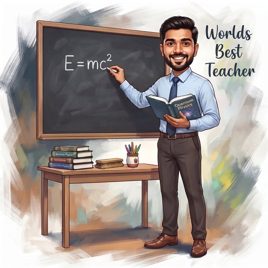 Worlds Best Teacher Caricature Frame CF05