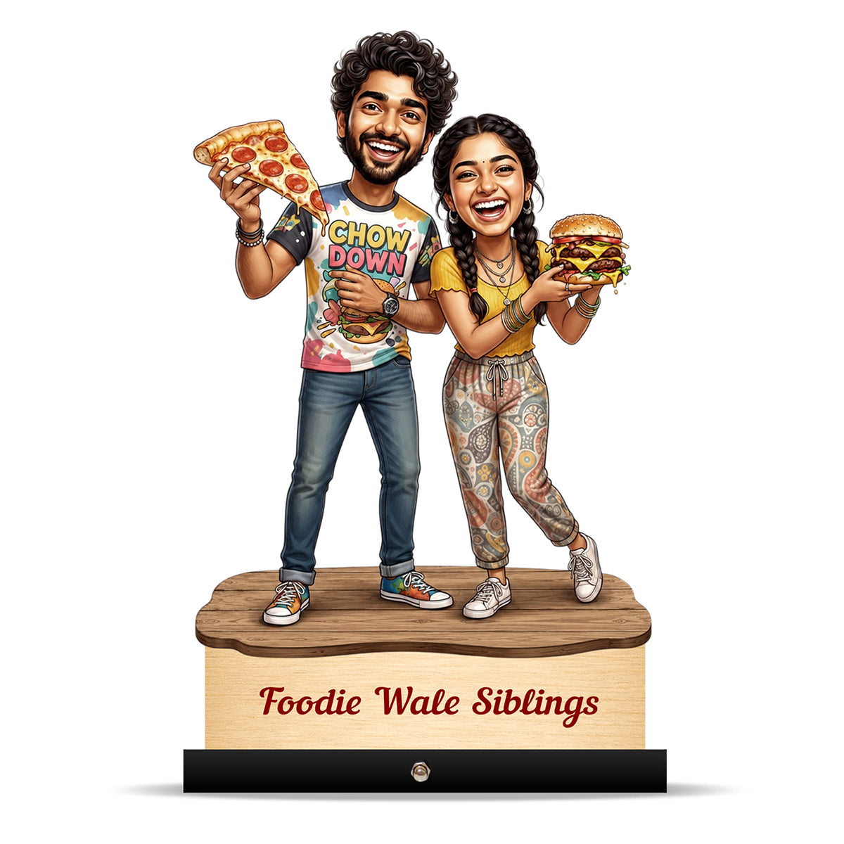 Foodie Brother Sister Caricature C595
