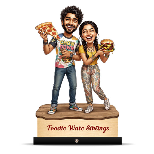 Foodie Brother Sister Caricature C595