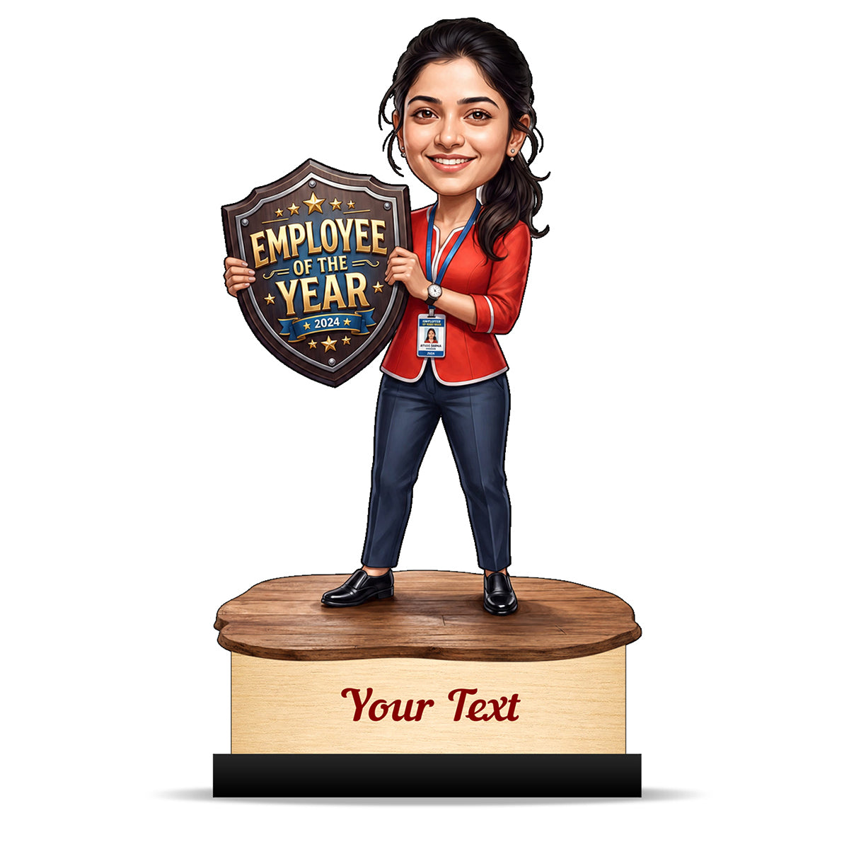 Personalized Achievement Award Female Caricature C943