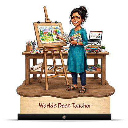 Worlds Best Art & Drawing Teacher Caricature C527