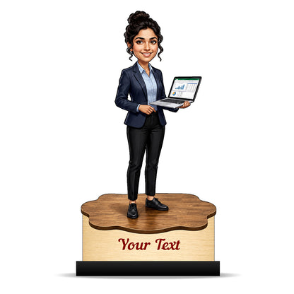 Personalized Corporate Office Female Employee Caricature C893