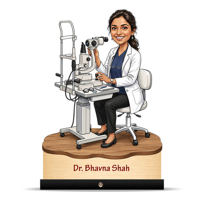 Ophthalmologist Doctor Female eye Doctor Caricature C559