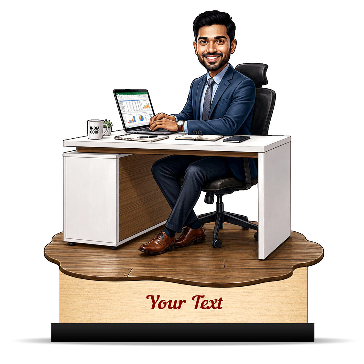 Personalized Corporate Office Male Employee Caricature C918