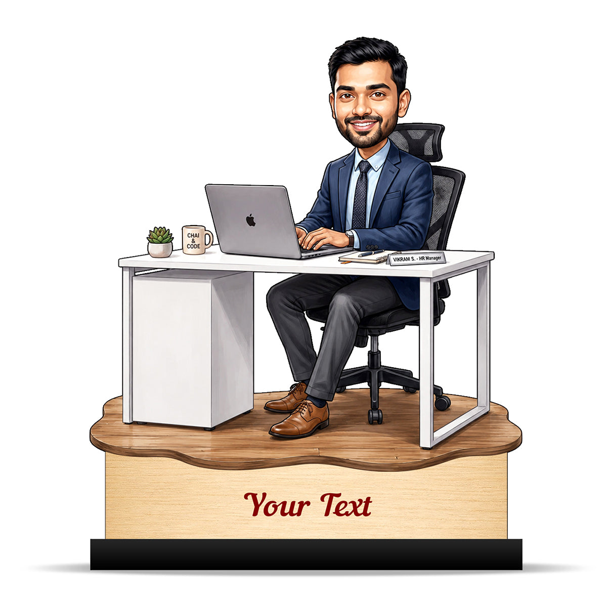 Personalized Corporate Office Male Employee Caricature C908