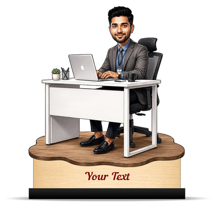 Personalized Corporate Office Male Employee Caricature C917