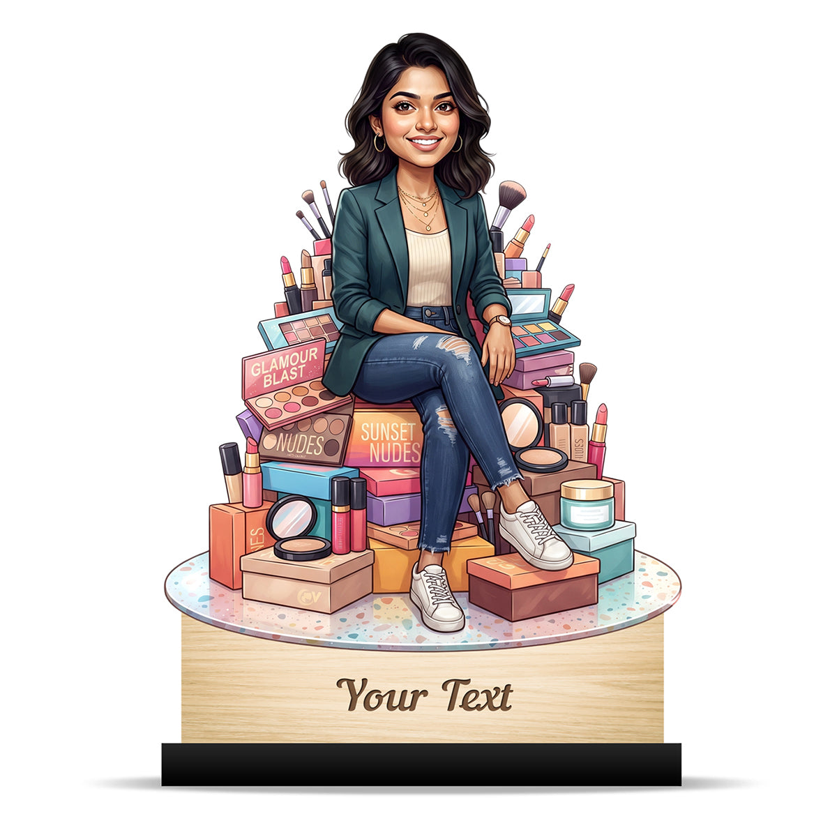 Personalized Gift for Beautician, Makeup Artist & Makeup Lover Caricature C1173