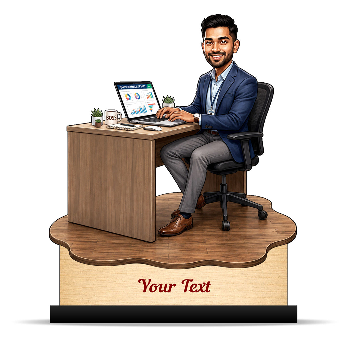 Personalized Corporate Office Male Employee Caricature C905