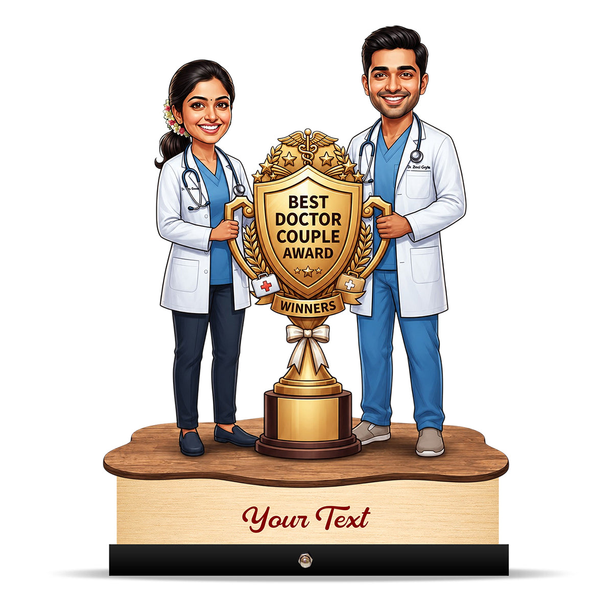 Couple Doctor Caricature with Award C602