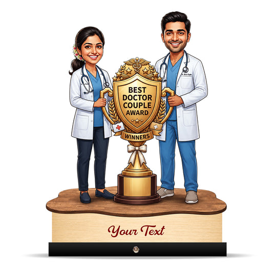 Couple Doctor Caricature with Award C602