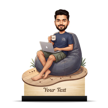 Personalized Male Work From Home Caricature C1102
