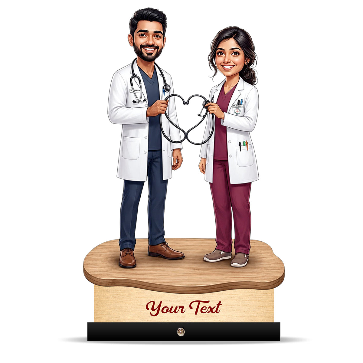 Couple Doctor Caricature Love Birds C615