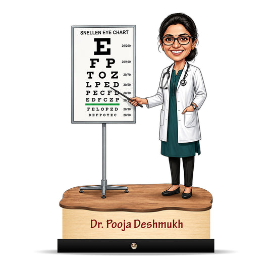 Ophthalmologist Doctor Female eye Doctor Caricature C549