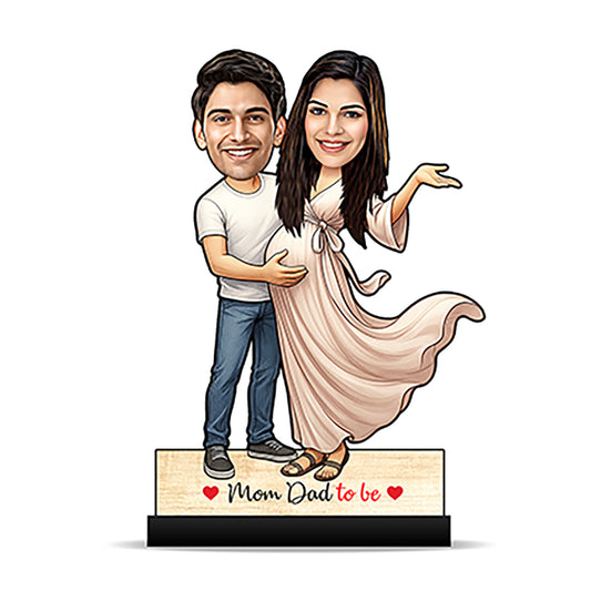 Mom Dad To Be Pregnancy Couple Caricature C384