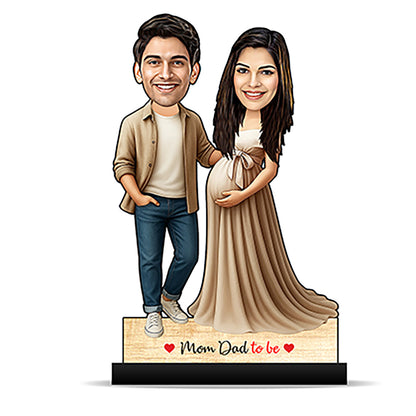 Mom Dad To Be Pregnancy Couple Caricature C387