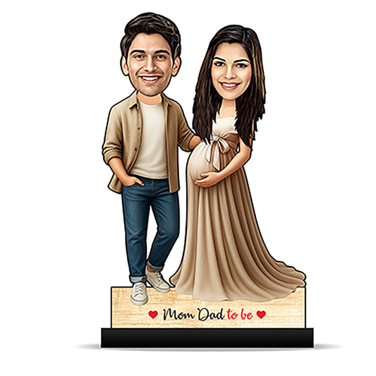 Mom Dad To Be Pregnancy Couple Caricature C387
