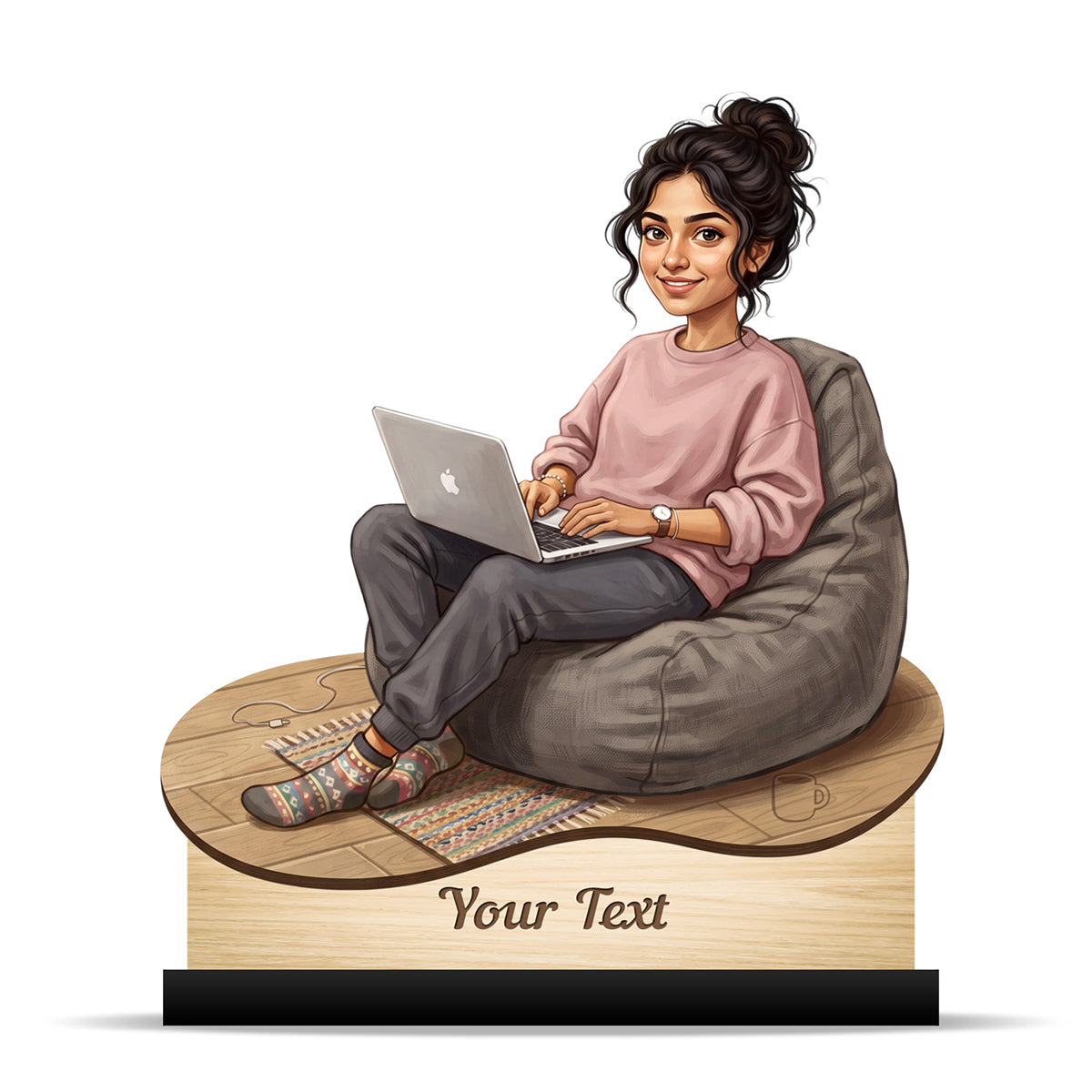 Personalized Female Work From Home Caricature C1103