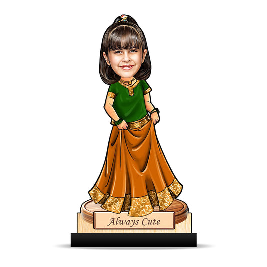 Girl in Traditional Dress Caricature C393