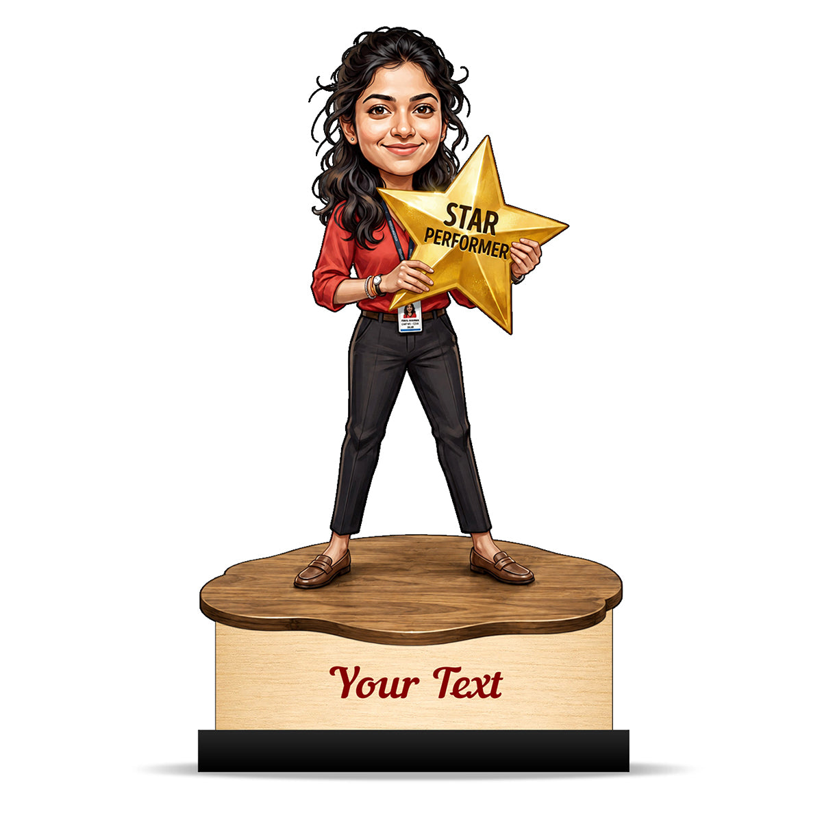 Personalized Achievement Award Female Caricature C945