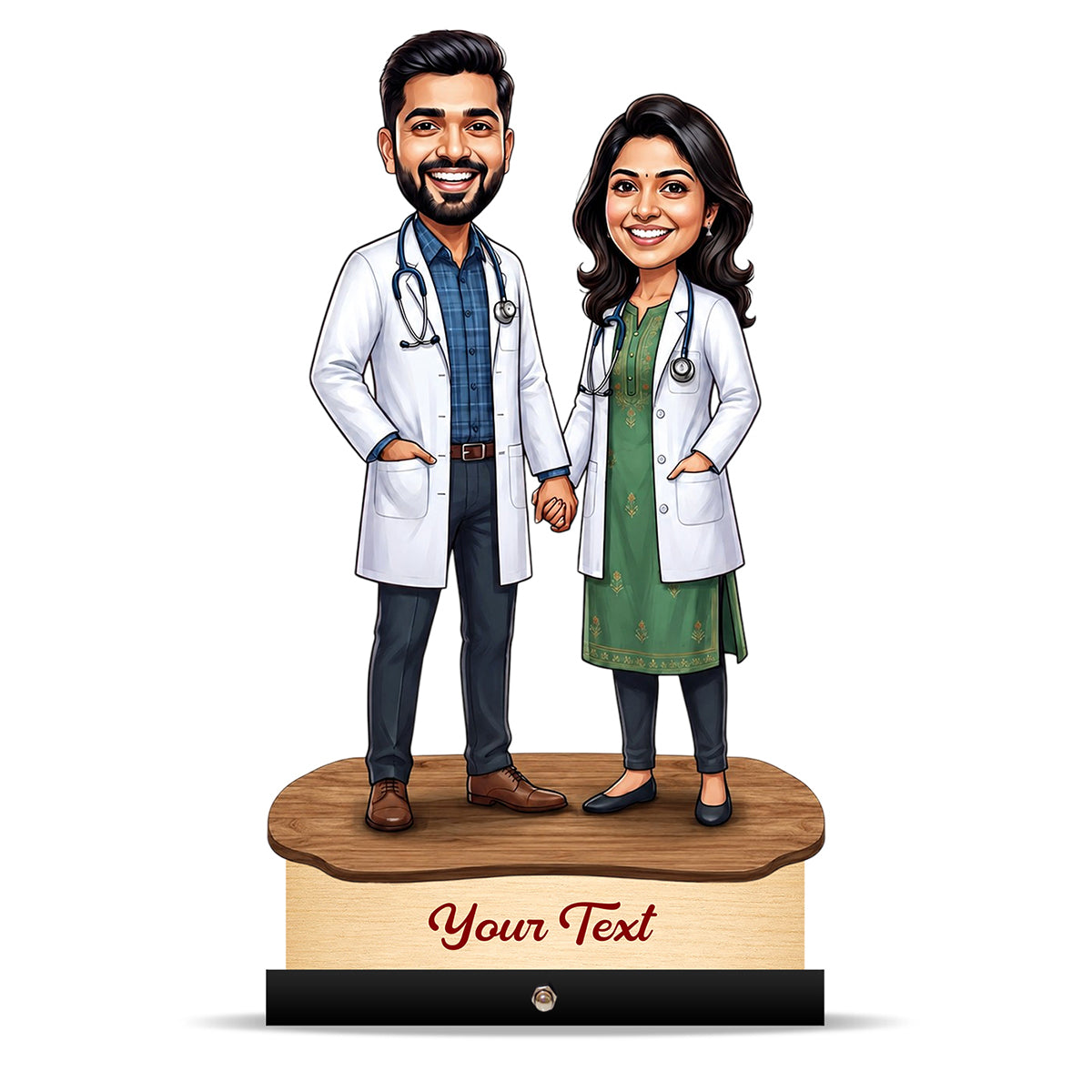 Couple Doctor Caricature Love Birds C616