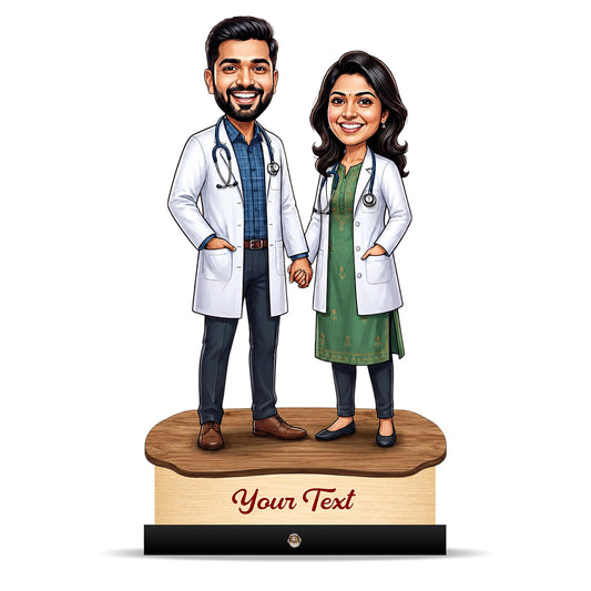 Couple Doctor Caricature Love Birds C616