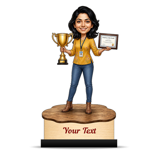 Personalized Achievement Award Female Caricature C963