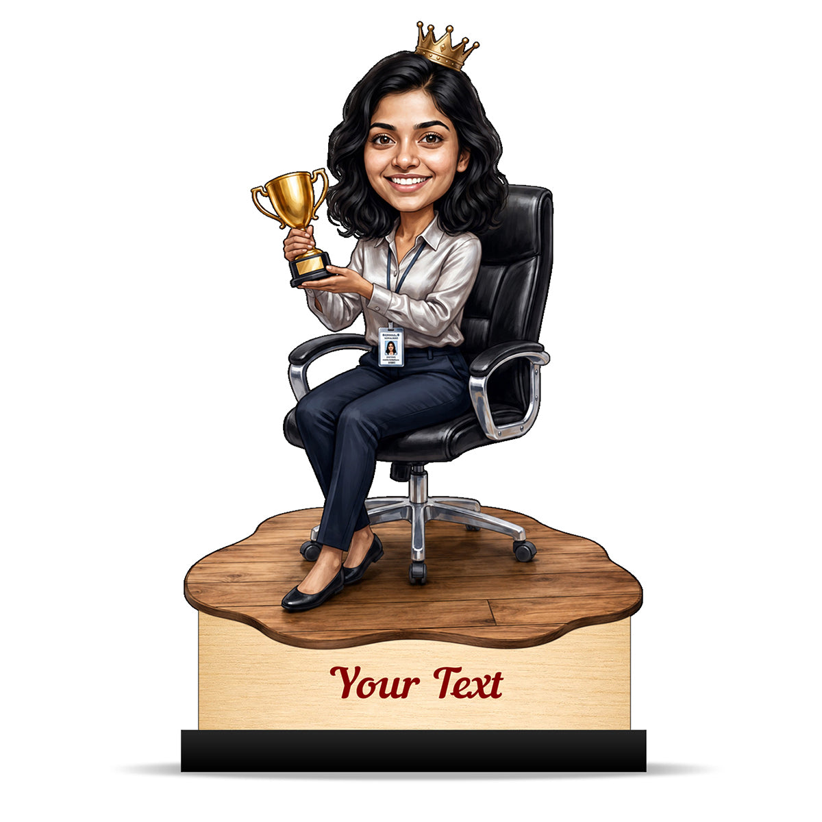 Personalized Achievement Award Female Caricature C949
