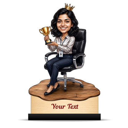 Personalized Achievement Award Female Caricature C949