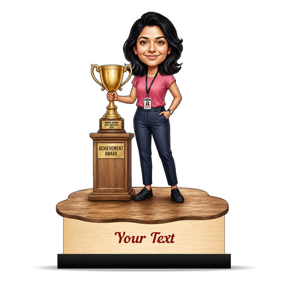 Personalized Achievement Award Female Caricature C961