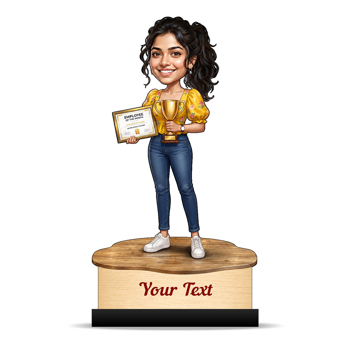 Personalized Achievement Award Female Caricature C951