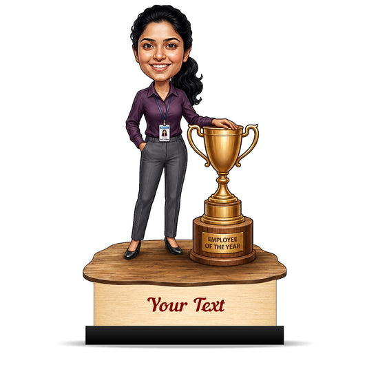 Personalized Achievement Award Female Caricature C955
