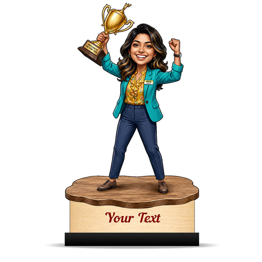 Personalized Achievement Award Female Caricature C959