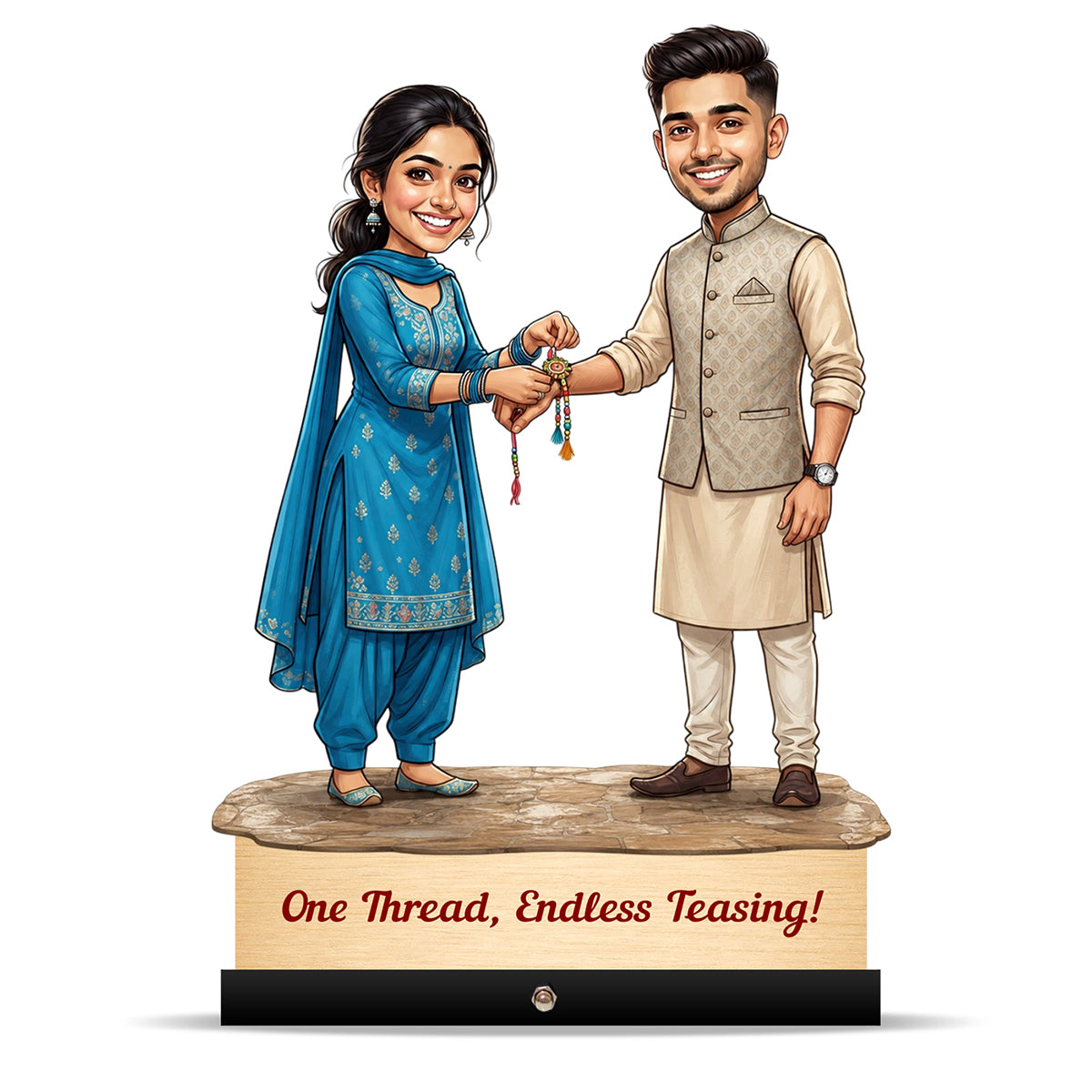 Traditional Rakhi Ceremony Caricature C581