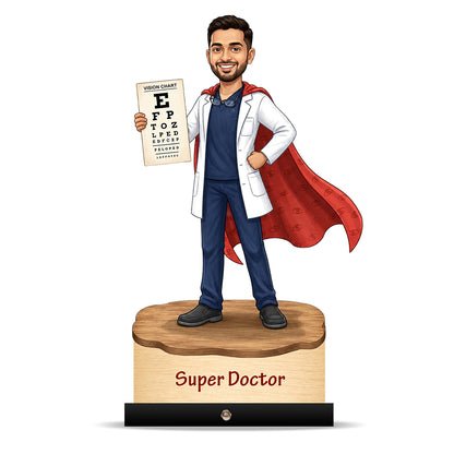 Ophthalmologist Super Doctor Male eye Doctor Caricature C548