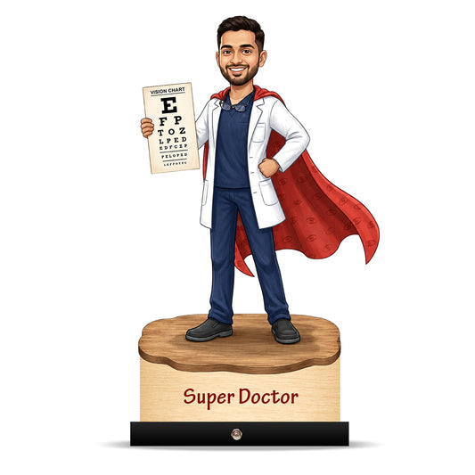 Ophthalmologist Super Doctor Male eye Doctor Caricature C548