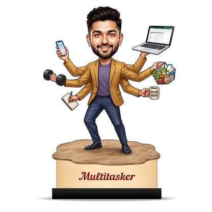 Personalized Multitasker Male Caricature C982