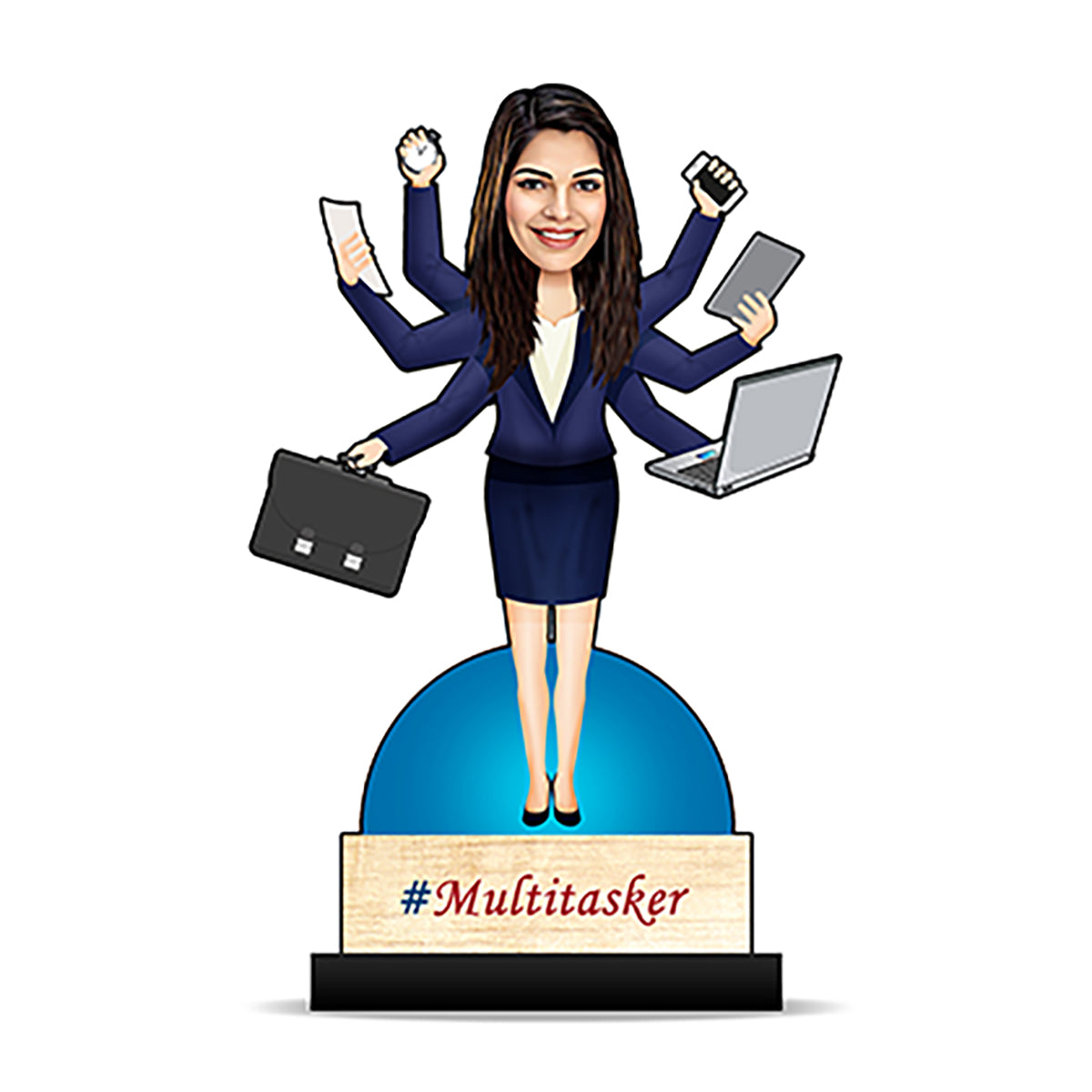 Multitasking Lady Sticker Multitasking Lady Caricature – Foto Factory Gifts
