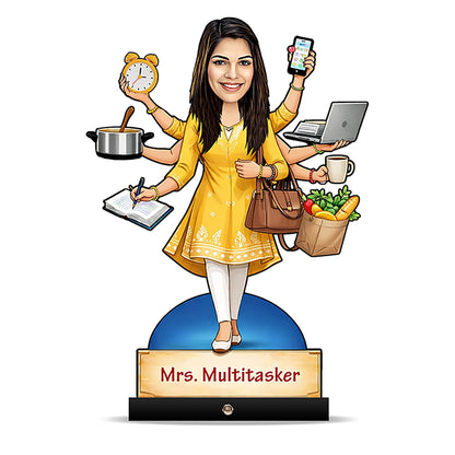Multitasking Lady Caricature C456