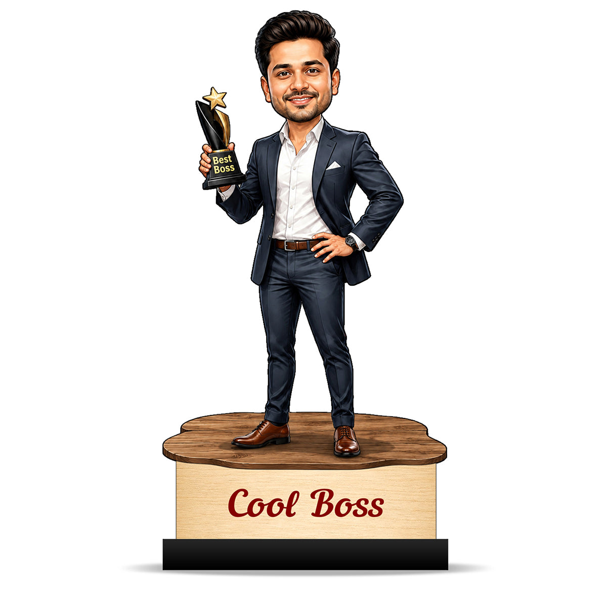 Personalized Cool Boss Caricature with Best Boss Award C832