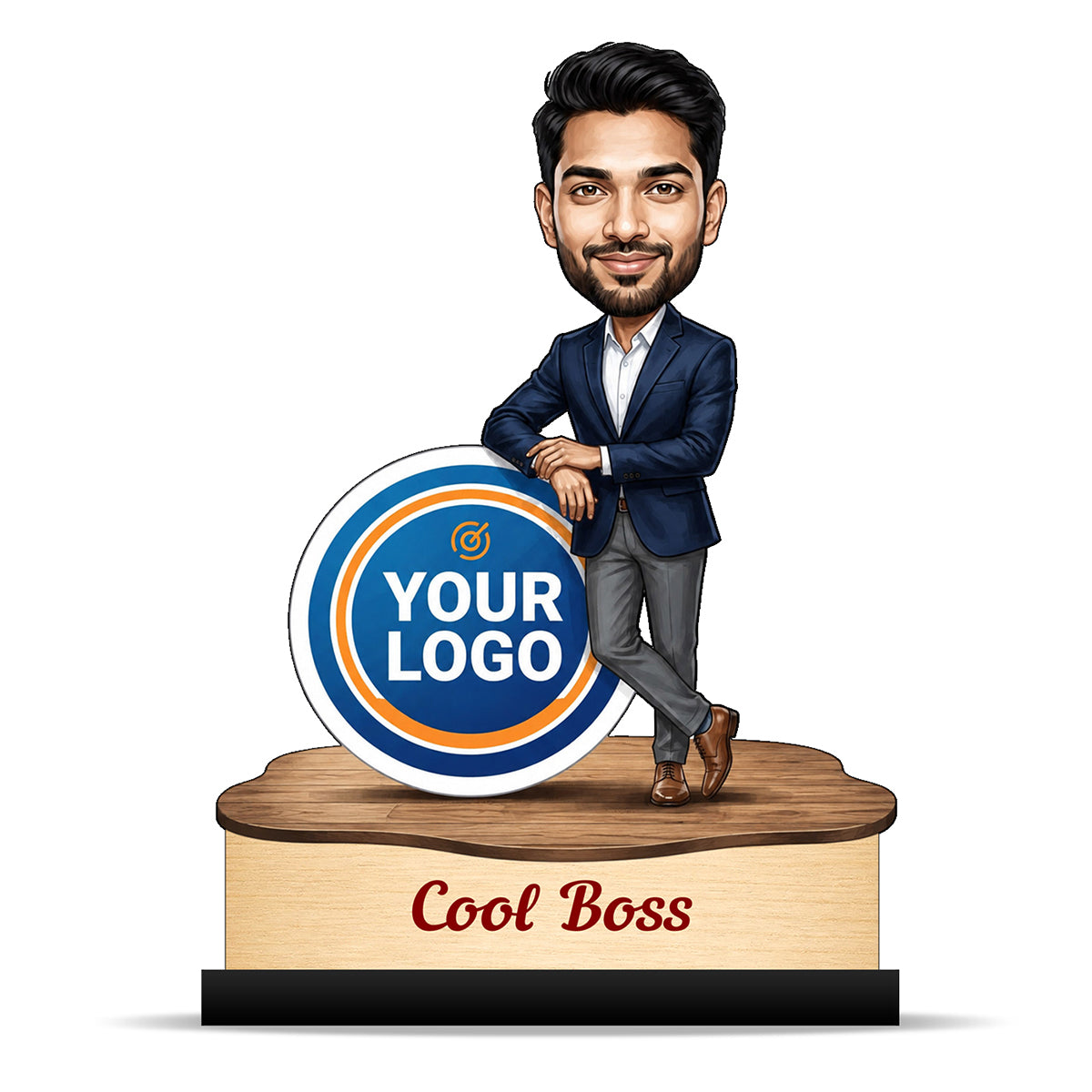 Personalized Cool Boss  Caricature with company logo C822