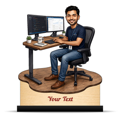 Personalized Corporate Office Male Employee Caricature C902
