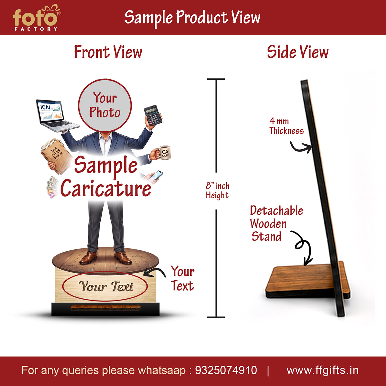 Personalized Chartered Accountant Female CA Caricature C1247