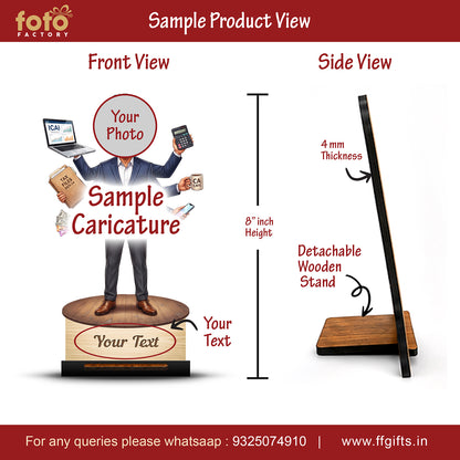 Personalized Chartered Accountant Female CA Caricature C1247