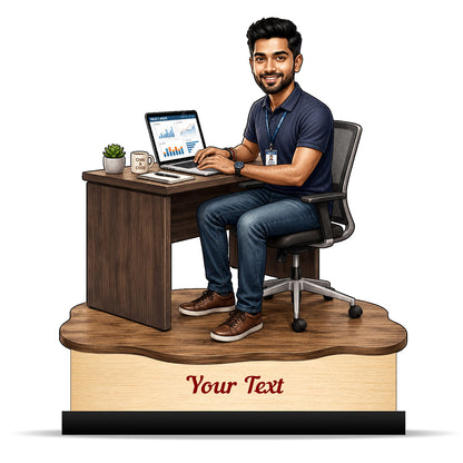 Personalized Corporate Office Male Employee Caricature C920