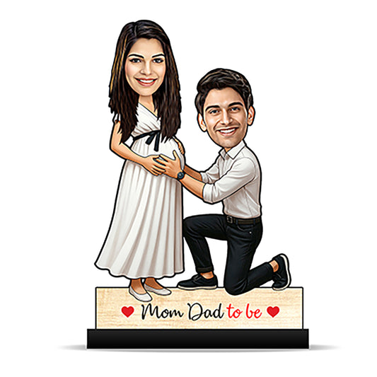Mom Dad To Be Pregnancy Couple Caricature C389