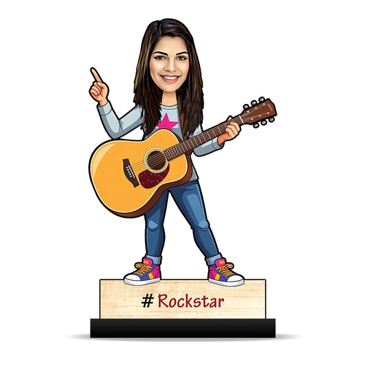 Female Guitar Player Caricature C408