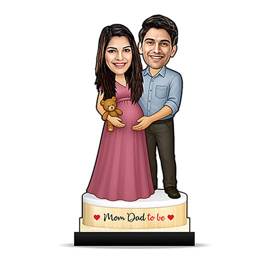 Mom Dad To Be Pregnancy Couple Caricature C391