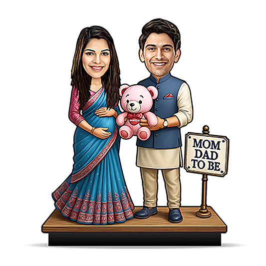 Mom Dad To Be Pregnancy Couple Caricature C386