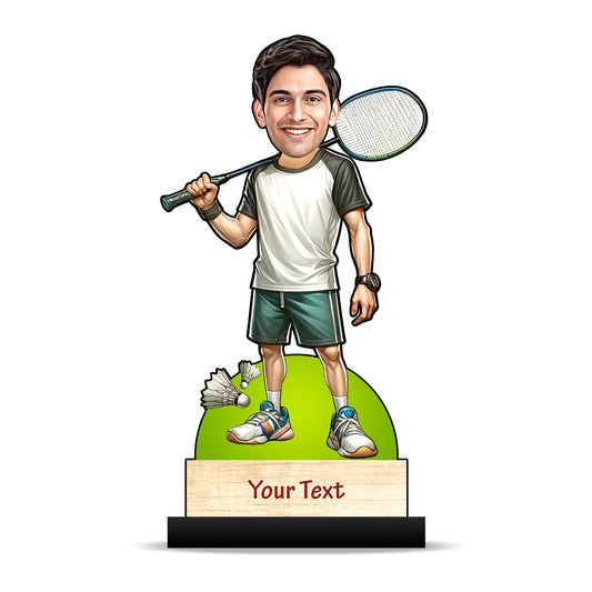 Badminton Player Male Caricature C406